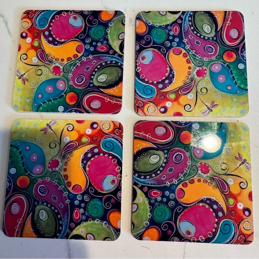 Colorful Paisley Coasters Set